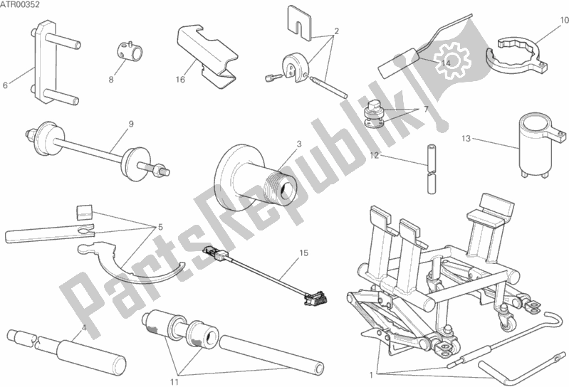 Alle onderdelen voor de 01b - Werkplaatsgereedschap van de Ducati Multistrada 1200 ABS Thailand 2018